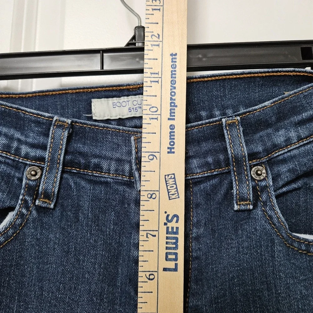 Levi's Jeans Women 8 Long Dark Blue 515 Bootcut Mid Rise Stretch Denim‎ Western